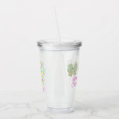 名門私立校風のピンクとグストライプのルーパーソナライズされた アクリルタンブラー (左)