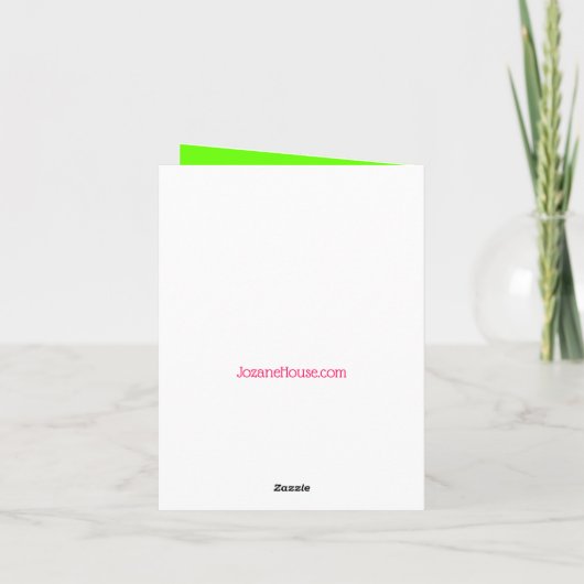 名門私立校風のピンクと緑パーソナライズされたのクリスマス ノートカード (裏面)