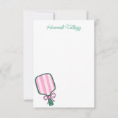 名門私立校風のピンクグリーン&イエローピックルパーソナライズされたボール サンキューカード (正面)