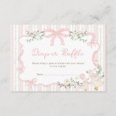 名門私立校風のピンクボウ間抜けグースオムツラッフル エンクロージャーカード (正面)