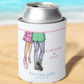 名門私立校風のファッションカップルストライプのパンツ結婚式の引き出物 缶クーラー