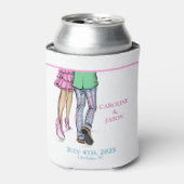 名門私立校風のファッションカップルストライプのパンツ結婚式の引き出物 缶クーラー (缶正面)