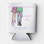 名門私立校風のファッションカップルストライプのパンツ結婚式の引き出物 缶クーラー (正面)