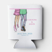 名門私立校風のファッションカップルストライプのパンツ結婚式の引き出物 缶クーラー (裏面)