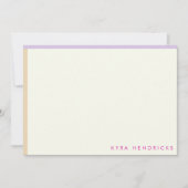 名門私立校風のモダンストライプFlat Note Card ノートカード (正面)