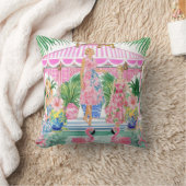 名門私立校風のレトロパームビーチプールパーティー クッション (ブランケット)