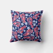 名門私立校風のロブスター花紅海軍模様 クッション (裏面)