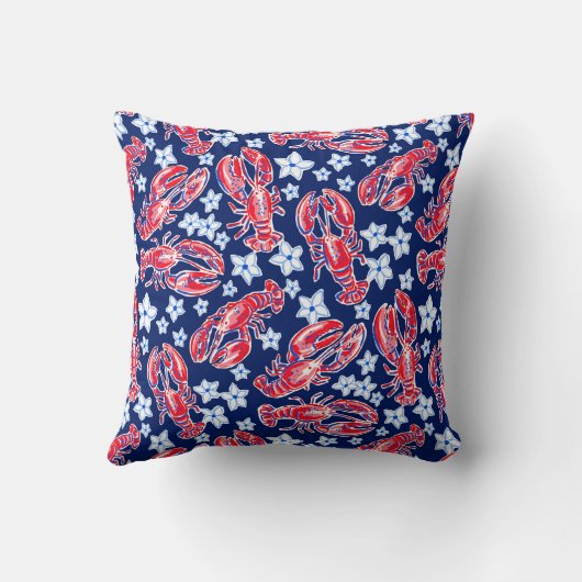 名門私立校風のロブスター花紅海軍模様 クッション (裏面)