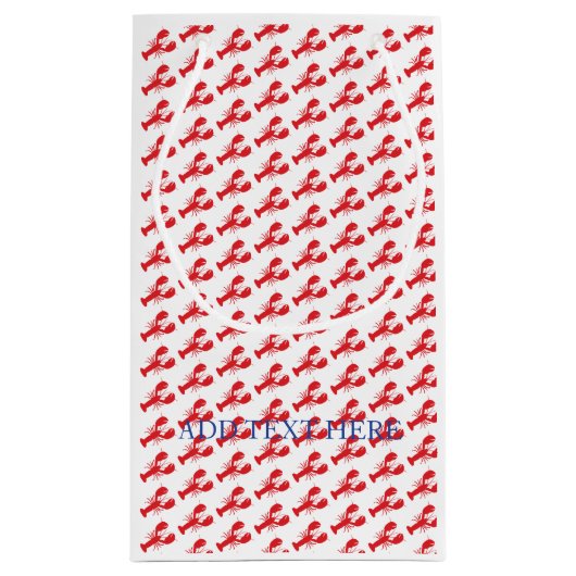 名門私立校風のロブスター赤白青カスタム文字おもしろい スモールペーパーバッグ (裏面)