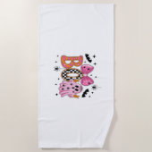 名門私立校風の不気味ハロウィーン ビーチタオル (正面)