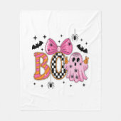 名門私立校風の不気味ハロウィーン フリースブランケット (正面)