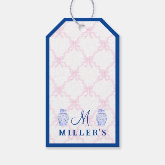 名門私立校風の大千年パーソナライズされた生姜 ギフトタグ (正面)