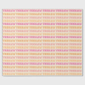 名門私立校風の女性のカーボーイガーリーイエハウオレンジホットピンク ラッピングペーパー (フラット)