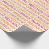 名門私立校風の女性のカーボーイガーリーイエハウオレンジホットピンク ラッピングペーパー (角)