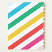 名門私立校風の斜め虹のストライプパーソナライズされた プランナー手帳 (裏面)