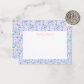 名門私立校風の水彩花パーソナライズされた文具 ノートカード (正面/裏面インサイチュ)