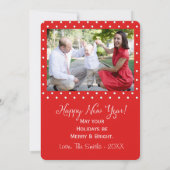 名門私立校風の水玉模様ストライプフォトカード シーズンカード (裏面)