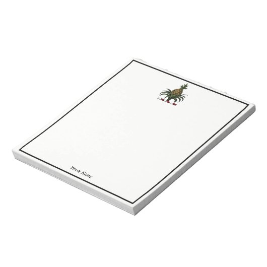 名門私立校風の紋章パイナップルクレスト色RWT ノートパッド (回転)