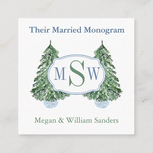 名門私立校風の結婚した冬の結婚式 エンクロージャーカード (裏面)