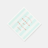 名門私立校風の結婚ストライプヴィンテージ紙ナプキン スタンダードカクテルナプキン (角)