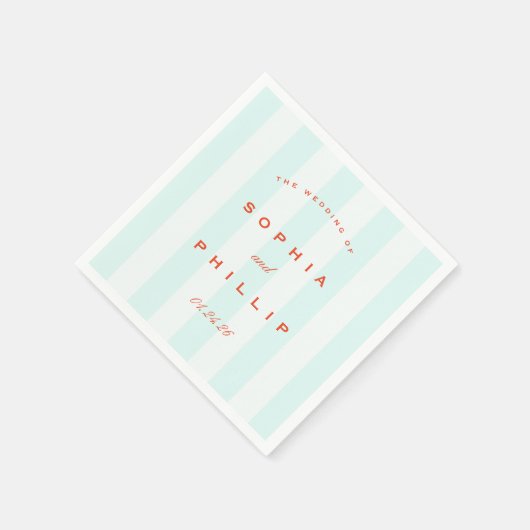 名門私立校風の結婚ストライプヴィンテージ紙ナプキン スタンダードカクテルナプキン (角)