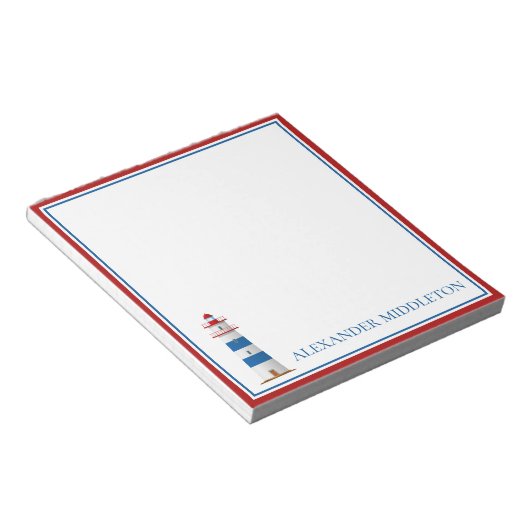 名門私立校風の航海のライトハパーソナライズされたウス ノートパッド (アングル)