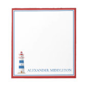 名門私立校風の航海のライトハパーソナライズされたウス ノートパッド (正面)