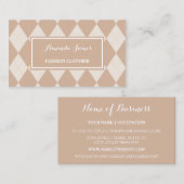 名門私立校風の薄茶色パタアーガイルーンファッションクローザー 名刺 (正面/裏面)