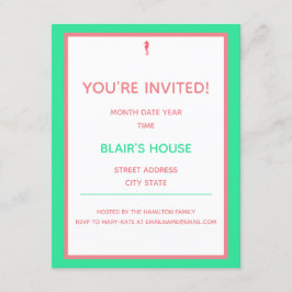 名門私立校風の誕生日招待状 招待状