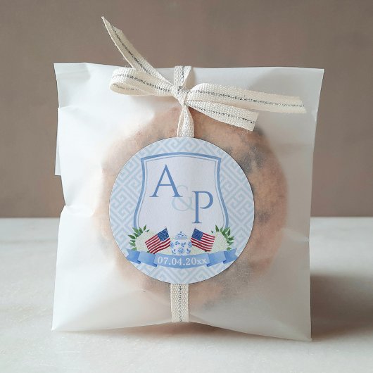 名門私立校風の赤白青結婚国旗の紋章 スクエアシール