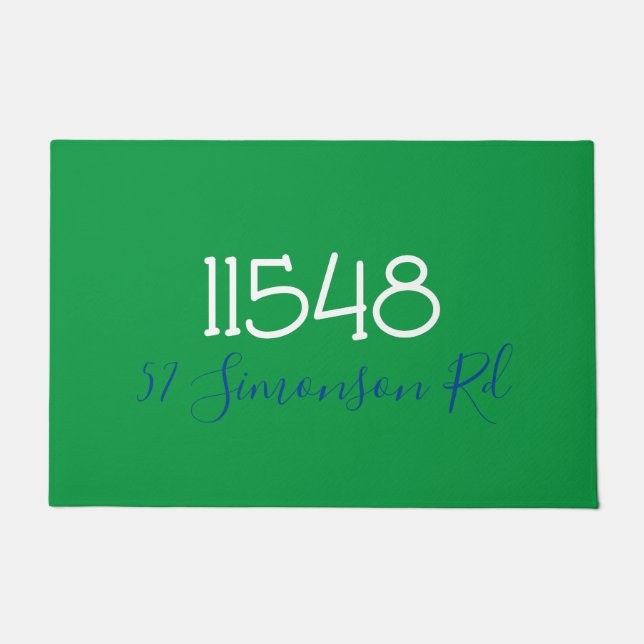 名門私立校風の郵便番号通りアドレパーソナライズされたスDoorma ドアマット (正面)