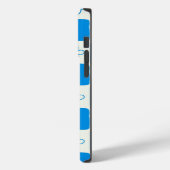 名門私立校風の青い花市松模様にの模様 Case-Mate iPhoneケース (裏面 / 左)