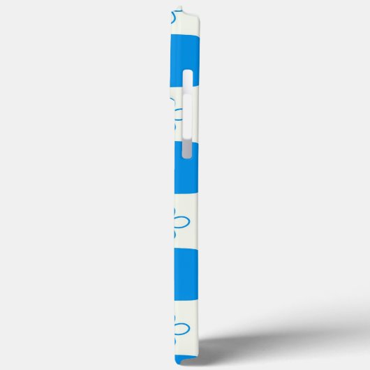 名門私立校風の青い花市松模様にの模様 Case-Mate iPhoneケース (裏面 / 左)
