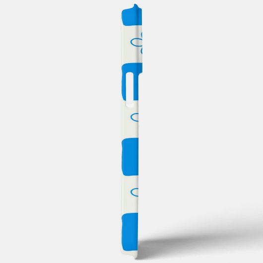 名門私立校風の青い花市松模様にの模様 Case-Mate iPhoneケース (裏面 / 右)