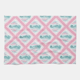 名門私立校風の馬 キッチンタオル