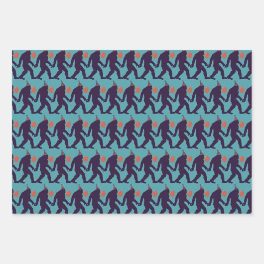 名門私立校風の&ブよくはしゃぐライト誕生日カラフルビッグフット ラッピングペーパーシート (正面)