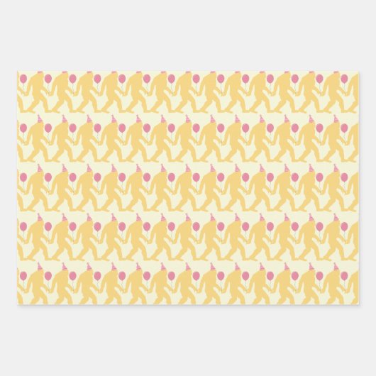 名門私立校風の&ブよくはしゃぐライト誕生日カラフルビッグフット ラッピングペーパーシート (正面2)