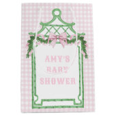 名門私立校風のChinoiserieクリスマスパゴダベビーシャワー ミディアムペーパーバッグ (正面)