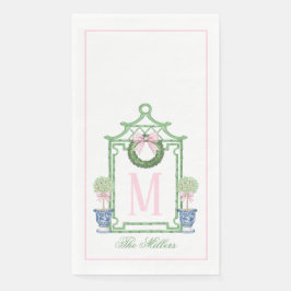 名門私立校風のChinoiserie Christmas Pagodaモノグラム