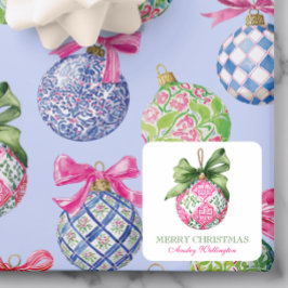 名門私立校風のChristmas Bablesオーナメント スクエアシール