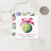 名門私立校風のChristmas Bablesオーナメント ノートカード (正面/裏面インサイチュ)