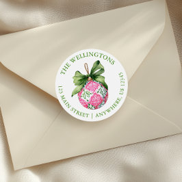 名門私立校風のChristmas Bablesオーナメント ラウンドシール