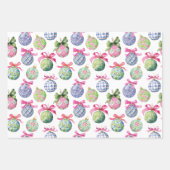 名門私立校風のChristmas Bablesオーナメント ラッピングペーパーシート (正面2)