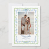 名門私立校風のGrand Millennial Garlandクリスマス写真 シーズンカード (正面)