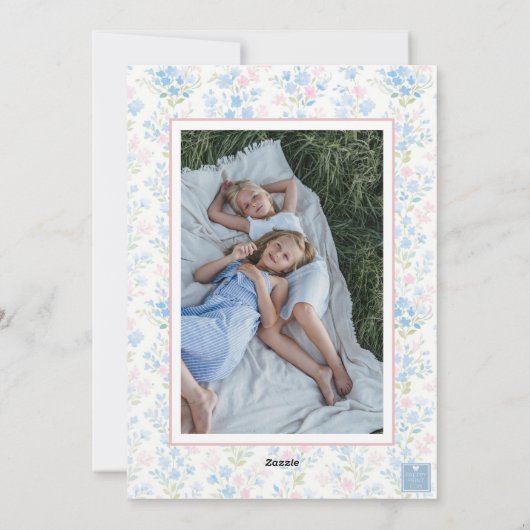 名門私立校風のGrandmillennial Christmas Bowスワッグ写真 シーズンカード (裏面)