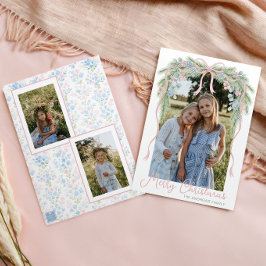 名門私立校風のGrandmillennial Christmas Bowスワッグ写真 シーズンカード