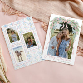 名門私立校風のGrandmillennial Christmas Bowスワッグ写真 シーズンカード