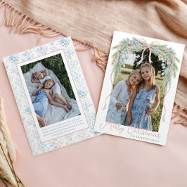 名門私立校風のGrandmillennial Christmas Bowスワッグ写真 シーズンカード