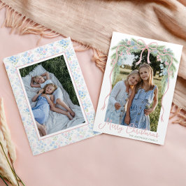 名門私立校風のGrandmillennial Christmas Bowスワッグ写真 シーズンカード