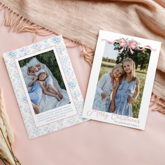 名門私立校風のGrandmillennial Christmas Bowスワッグ写真 シーズンカード